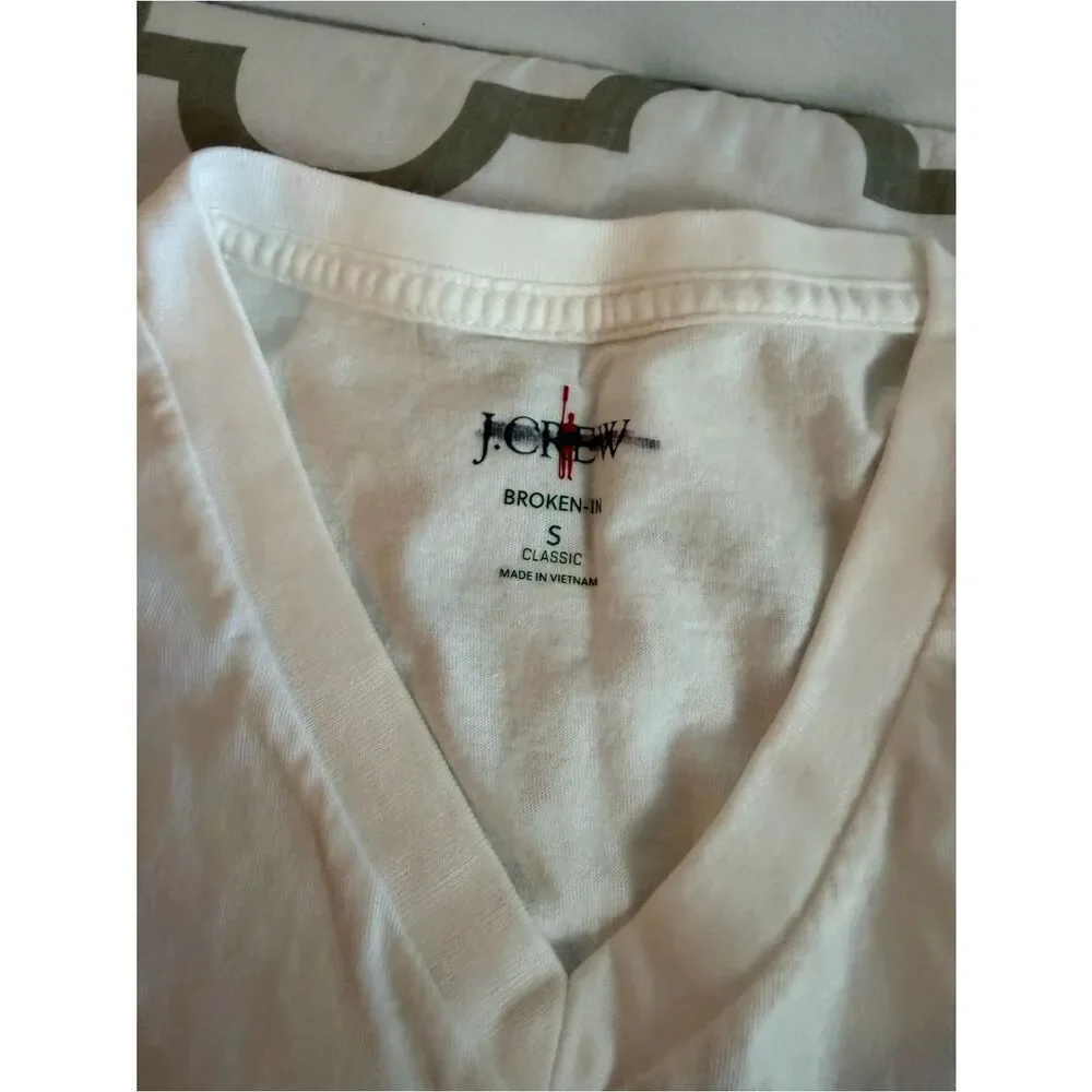 Men's J. CREW Broken-In V Neck Short Sleeve Tee Top Cotton Solid Size S
